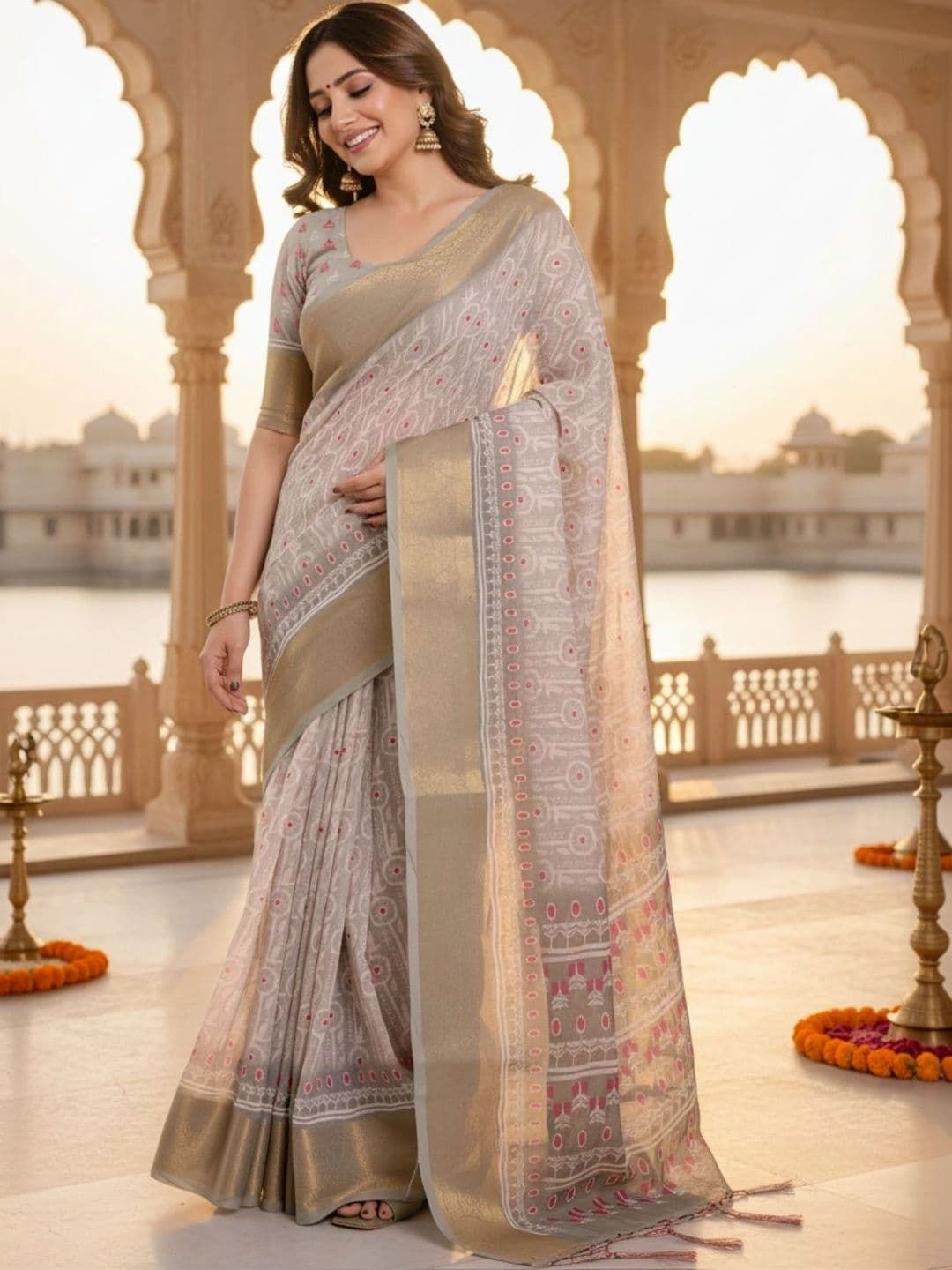 Mitera Silk Blend Designer Saree thumbnail 3