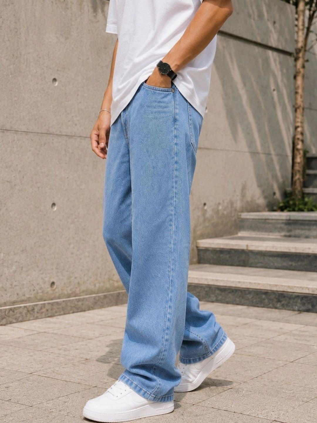 DENIM HAWK Men Classic Straight Fit Mid-Rise Stretchable Jeans thumbnail 4