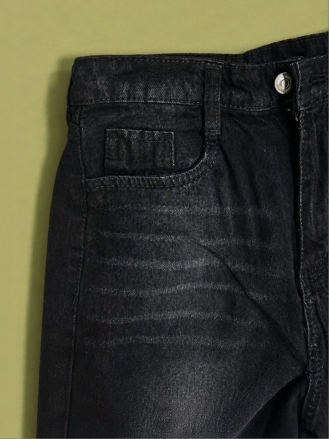 DS CREATIVE Women Wide Leg Mid-Rise Low Distress Light Fade Jeans thumbnail 3