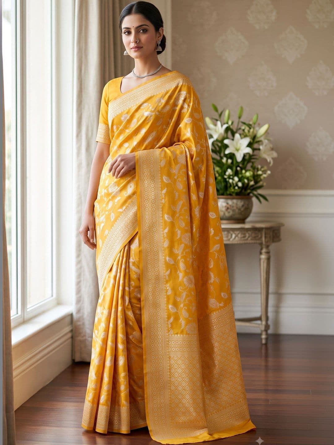 DHARMA TEX Woven Design Zari Art Silk Kanjeevaram Saree - view 1