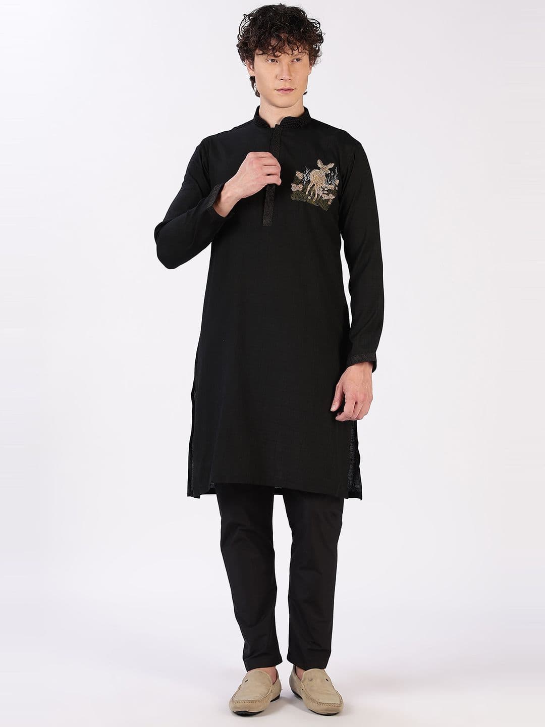 Anouk Men Embroidered Ethnic Kurta thumbnail 6