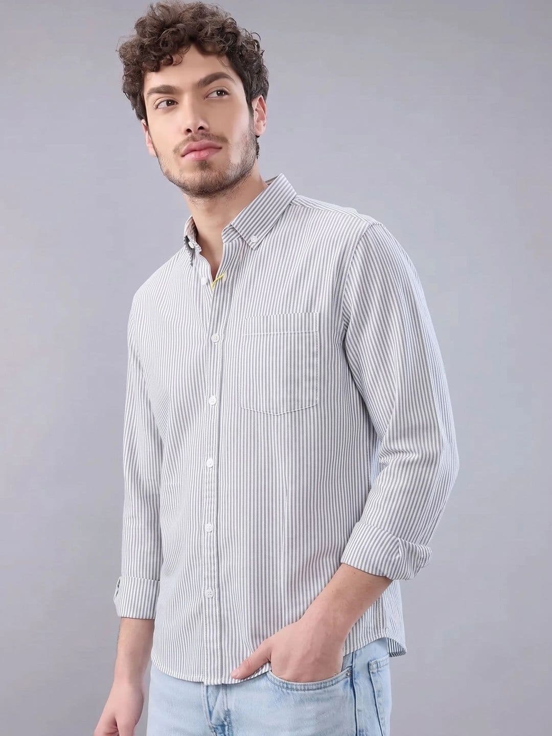 R.Code by The Roadster Life Co. R.Code by The Roadster  Men Life Co. Men Standard Striped Casual Shirt thumbnail 7