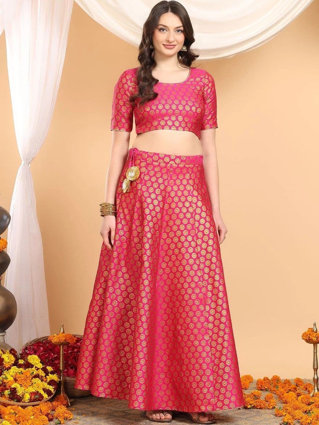 Frolic Rolic Women Self Design Maxi Flared Skirt thumbnail 6