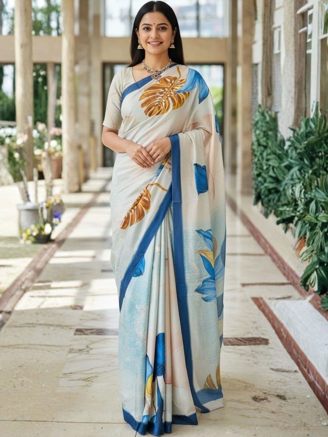 Mitera Floral Designer Saree - view 1