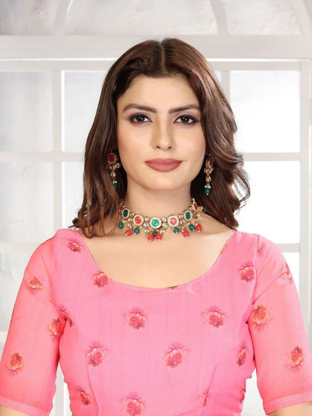 Mitera Floral Pure Georgette Designer Saree thumbnail 4