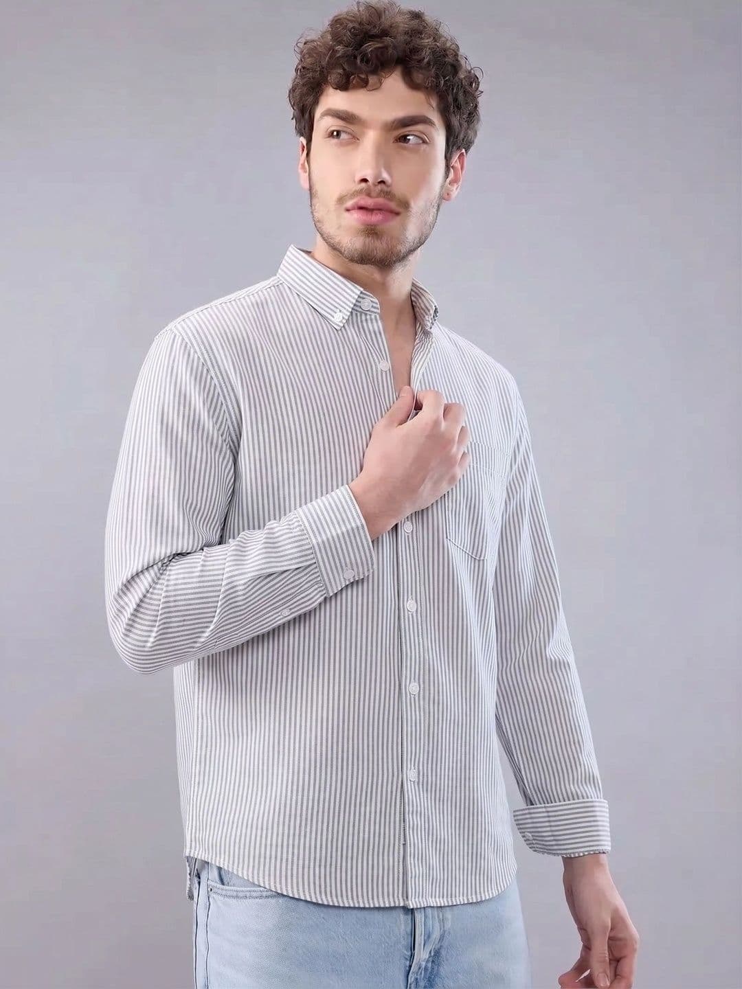 R.Code by The Roadster Life Co. R.Code by The Roadster  Men Life Co. Men Standard Striped Casual Shirt thumbnail 3