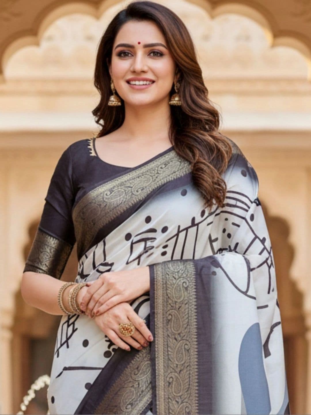 Mitera Silk Blend Designer Saree thumbnail 4