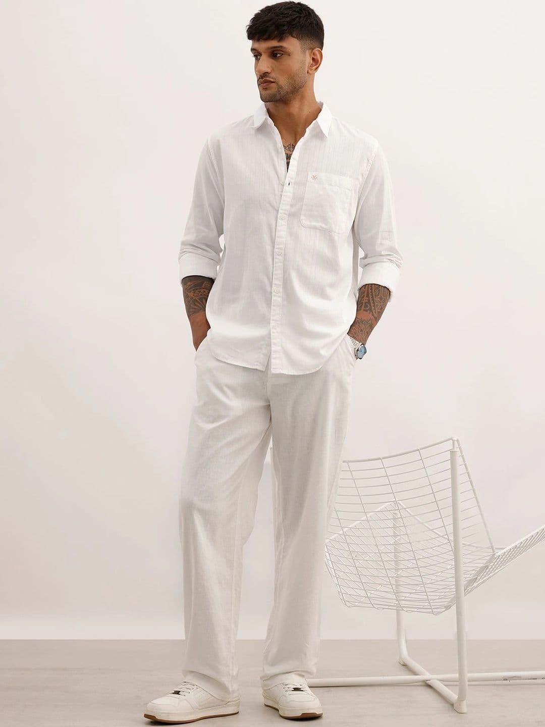 WROGN Men Slim Fit Striped Casual Shirt thumbnail 3