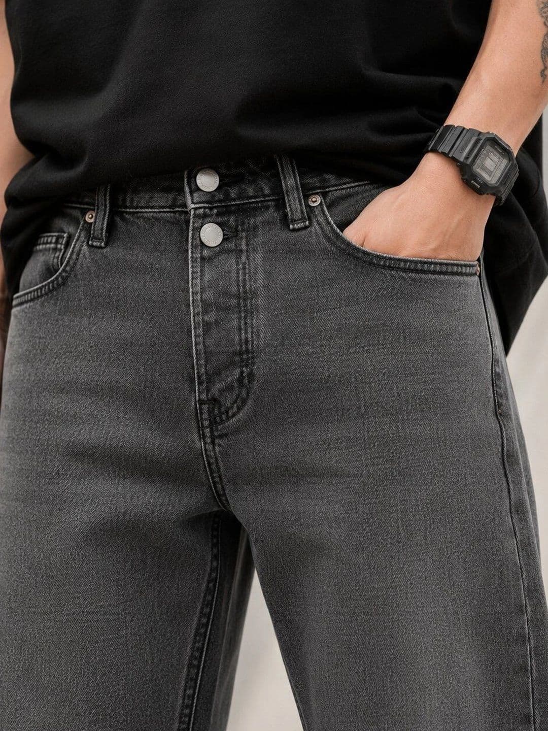 HIGH DENIM Men Straight Fit Mid-Rise Stretchable Jeans thumbnail 3