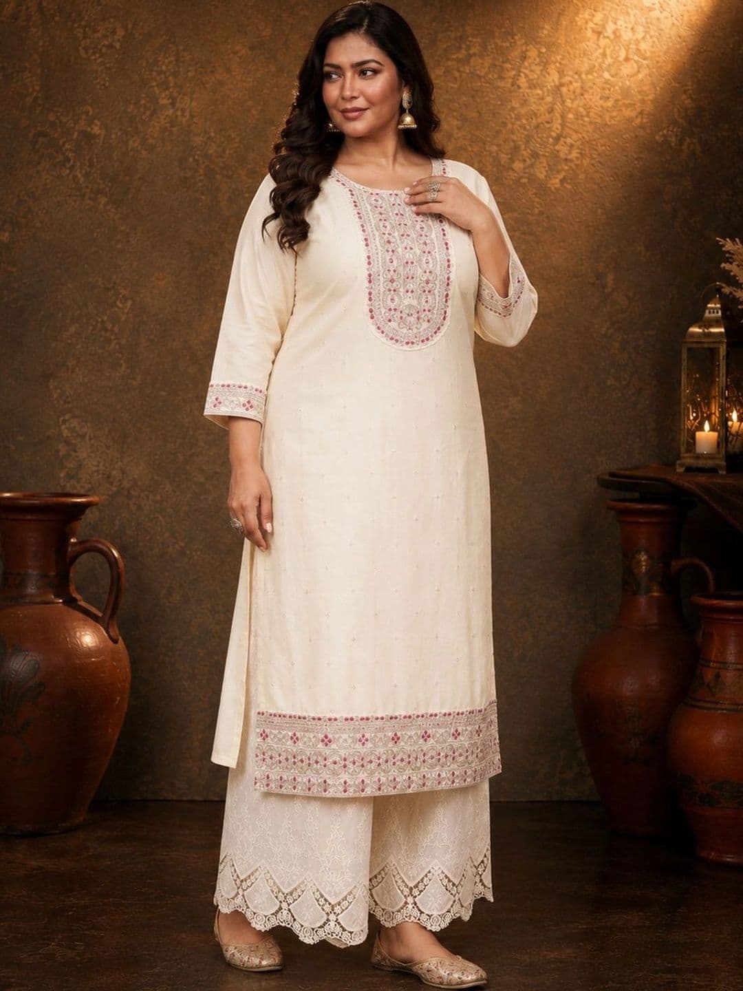 FULL BLOOM Women Embroidered Thread Work Kurta - view 1