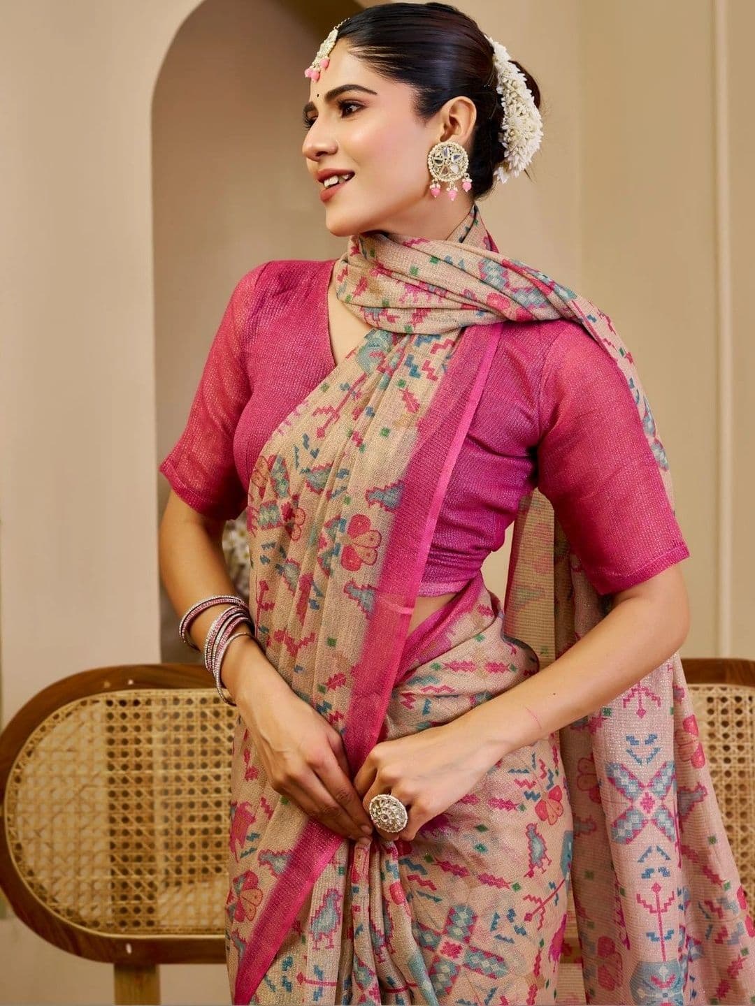 Mitera Tissue Designer Saree thumbnail 3