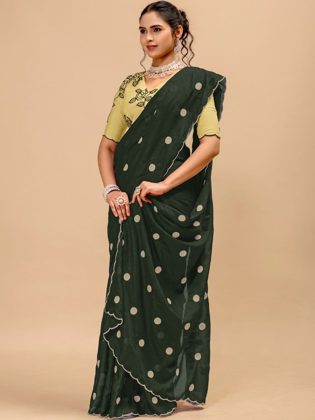 Saanvi Embellished Embroidered Poly Georgette Saree - view 1