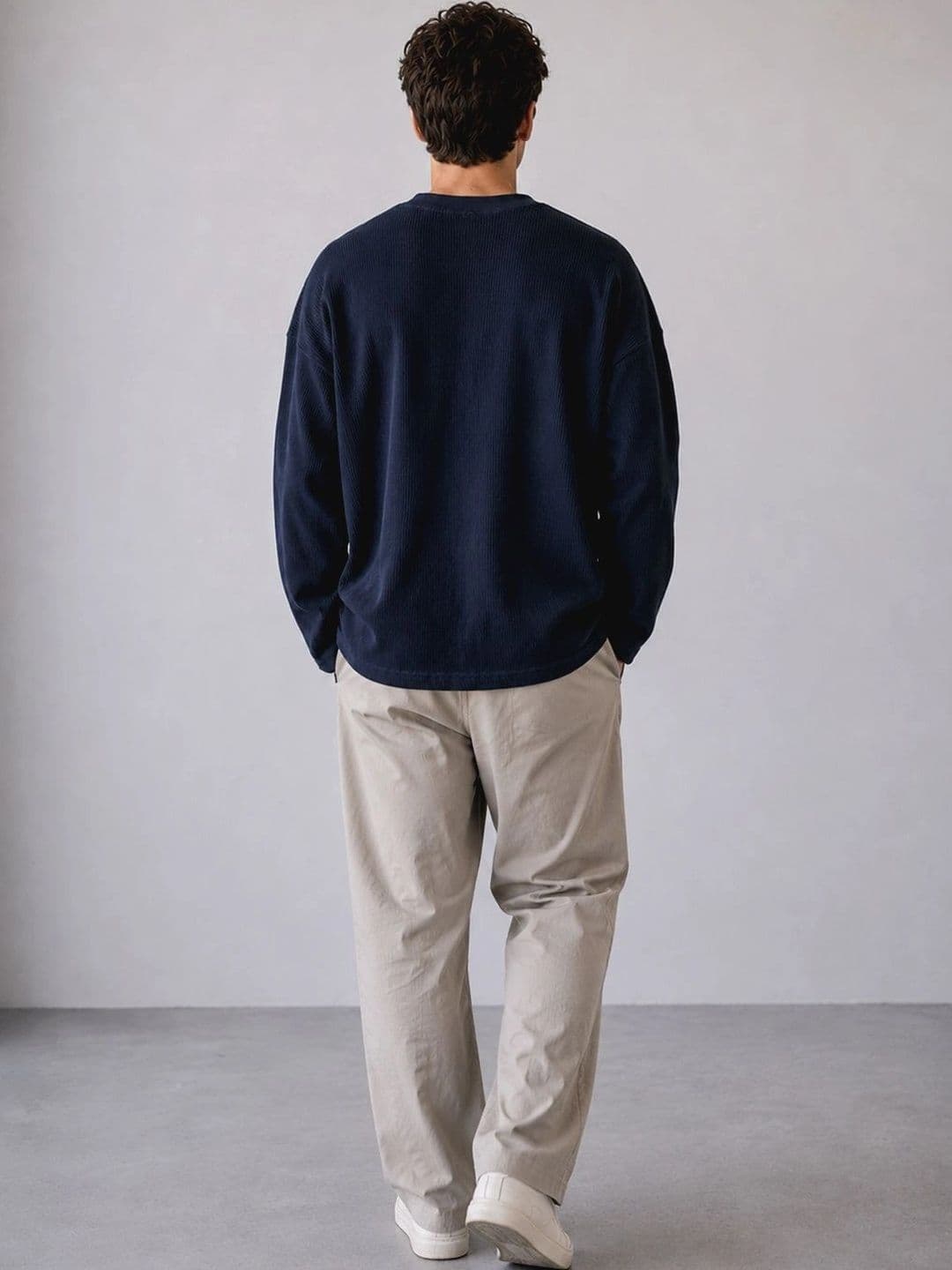 BRAHMOR Men Drop-Shoulder Sleeves Raw Edge Boxy T-shirt thumbnail 5