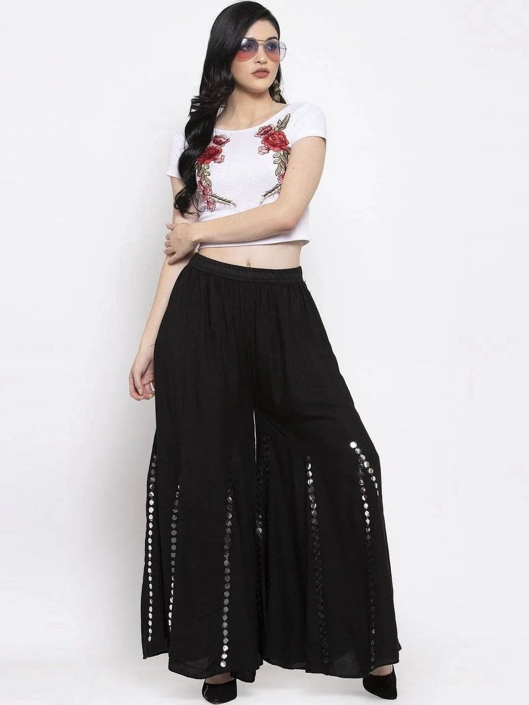 Meyara Women Embellished Knitted Ethnic Palazzos thumbnail 4