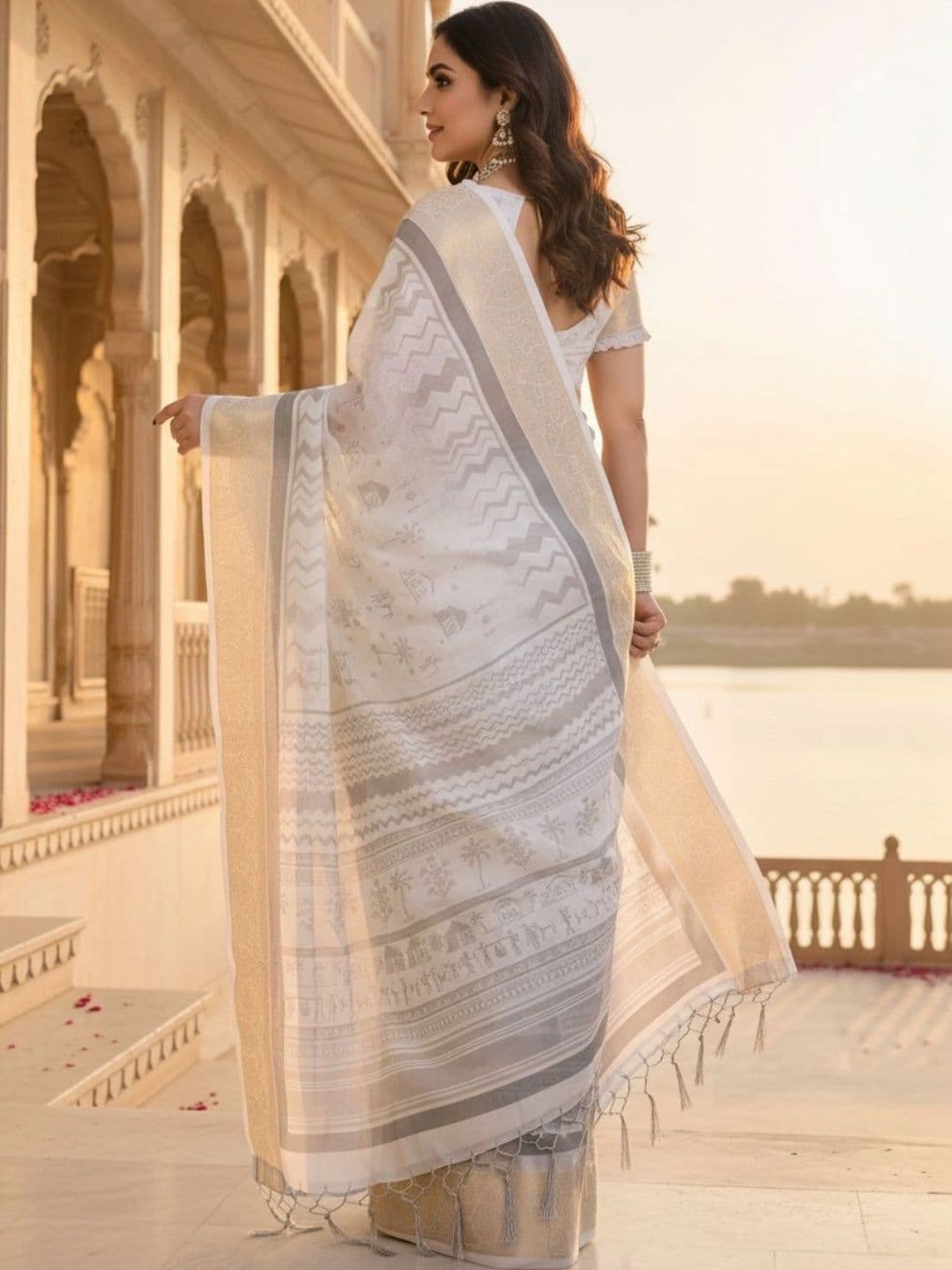 Mitera Woven Design Silk Blend Designer Saree thumbnail 2