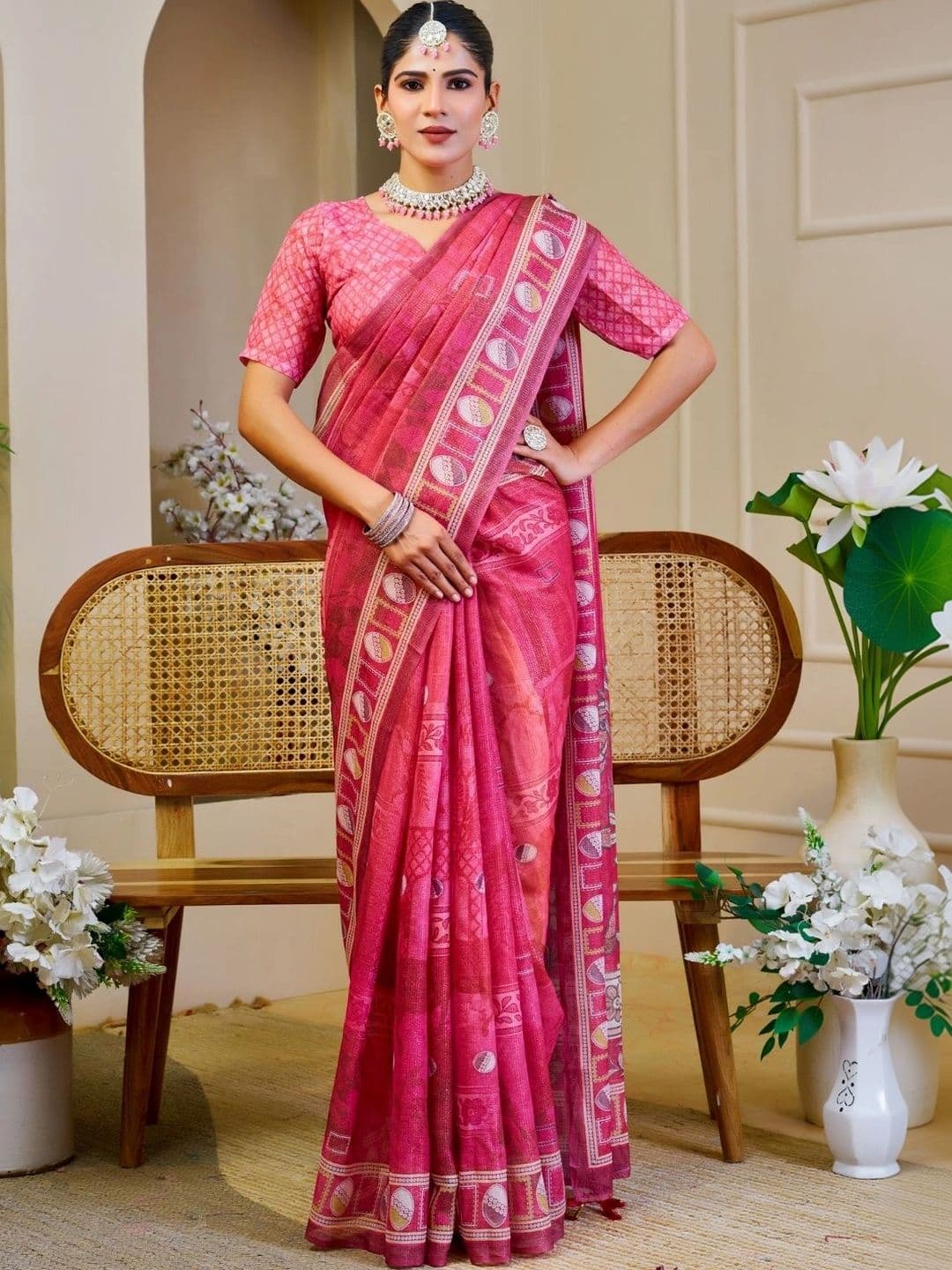 Mitera Tissue Designer Saree - view 1