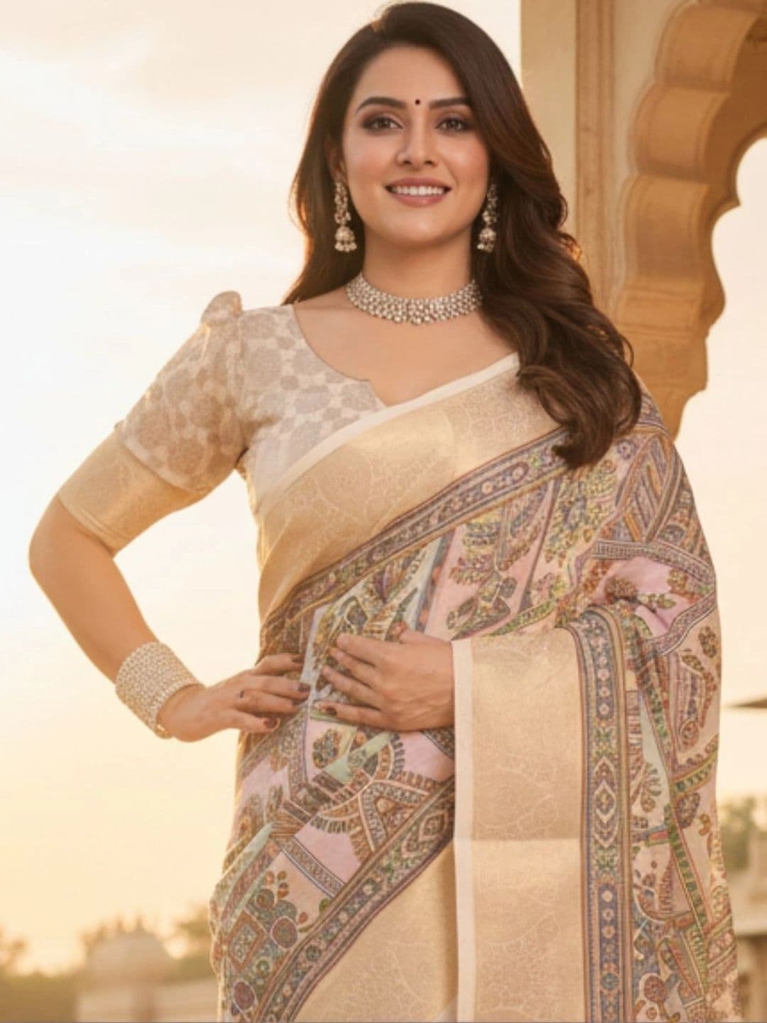 Mitera Warli Zari Silk Blend Designer Saree thumbnail 4