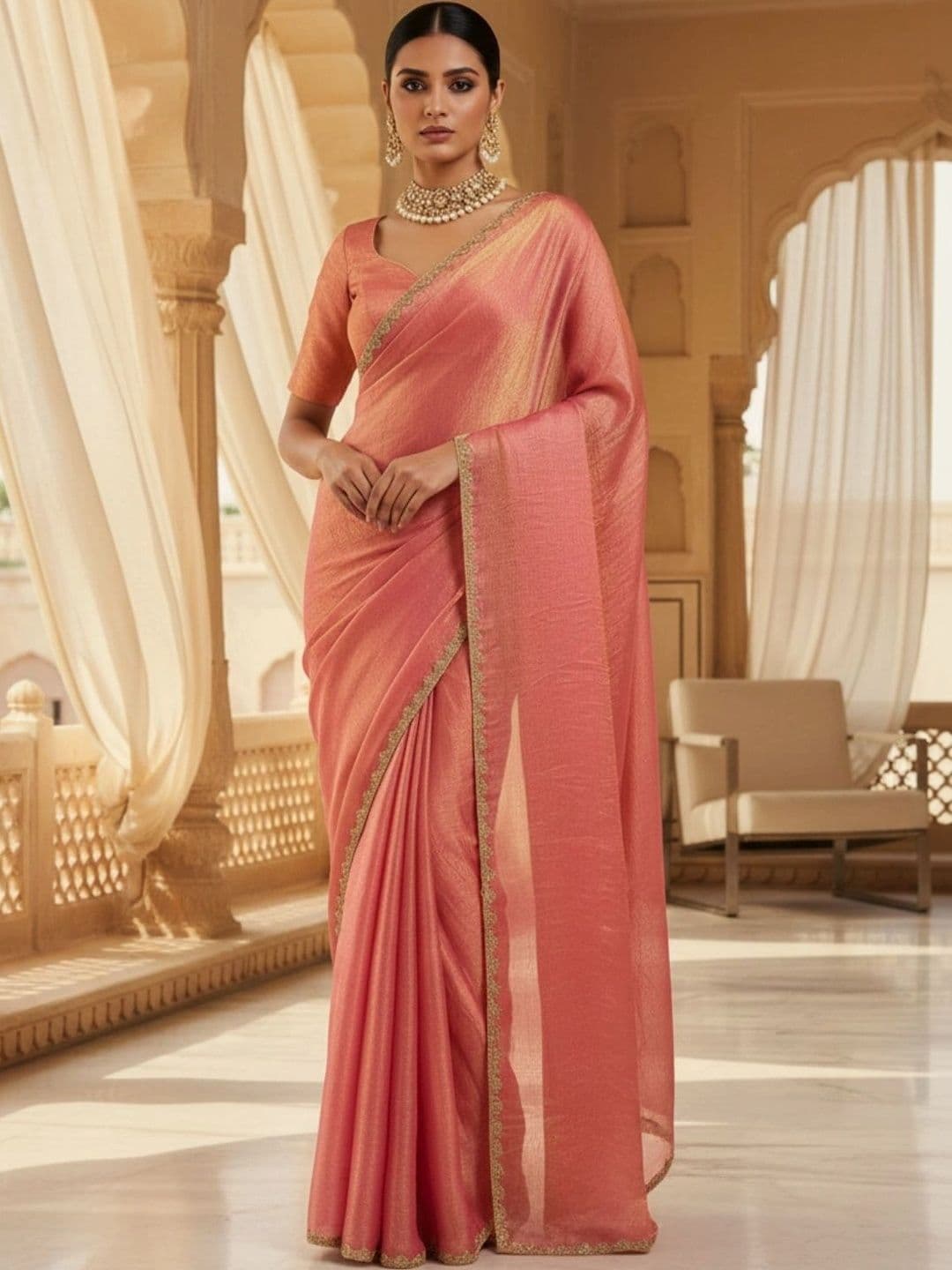 Mitera Satin Designer Saree thumbnail 4