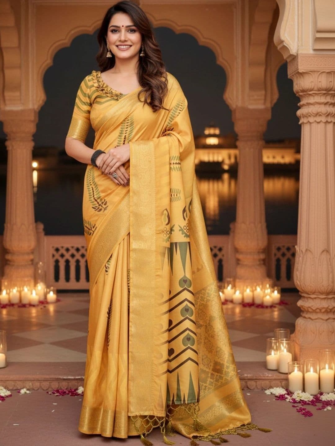 Mitera Floral Silk Blend Designer Saree - view 1
