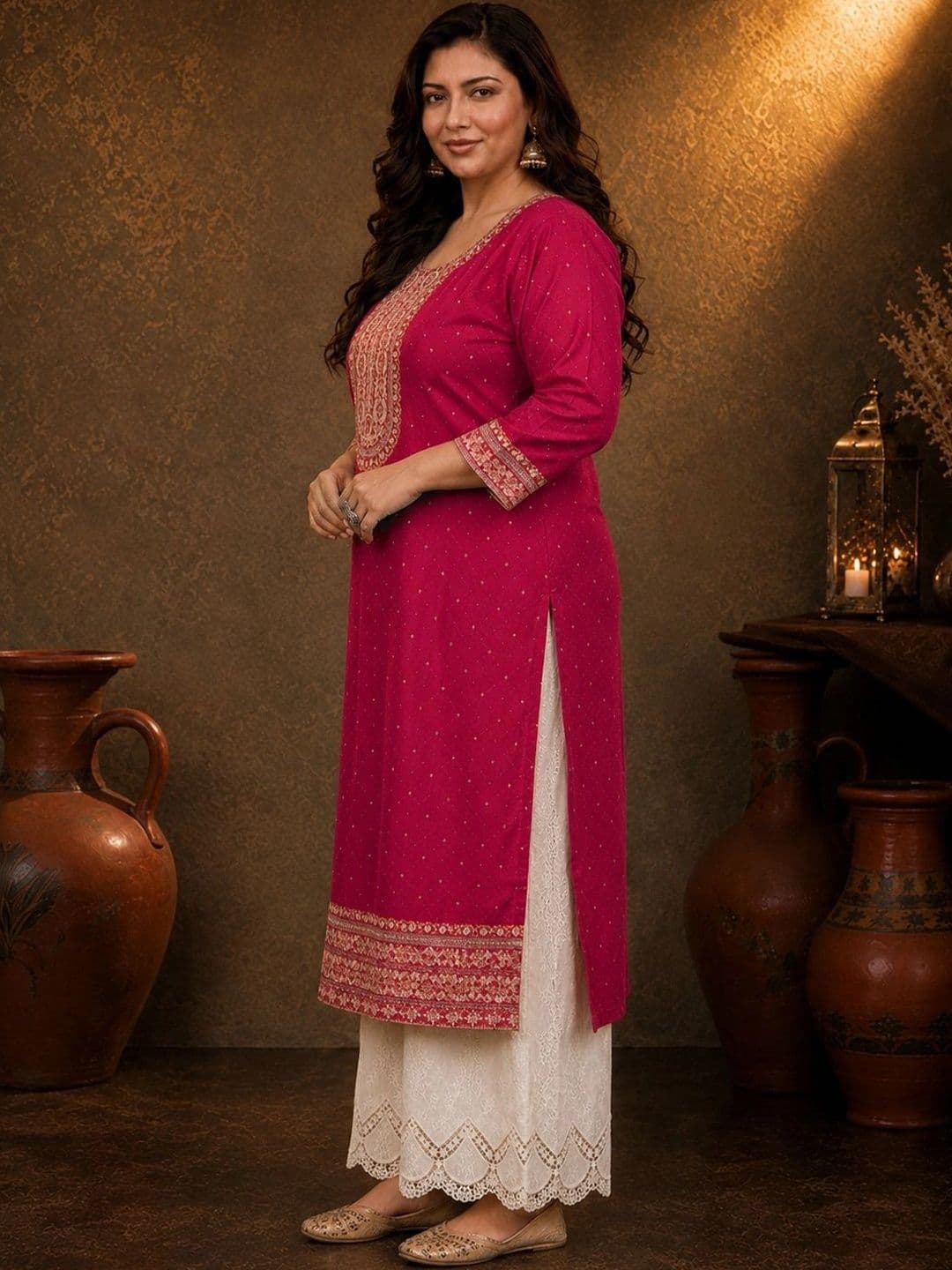 FULL BLOOM Women Embroidered Thread Work Kurta thumbnail 3
