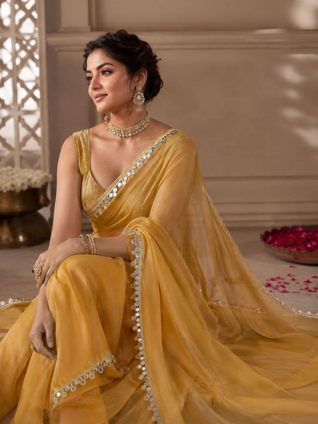 LabelVASTRA Mirror Work Saree thumbnail 3