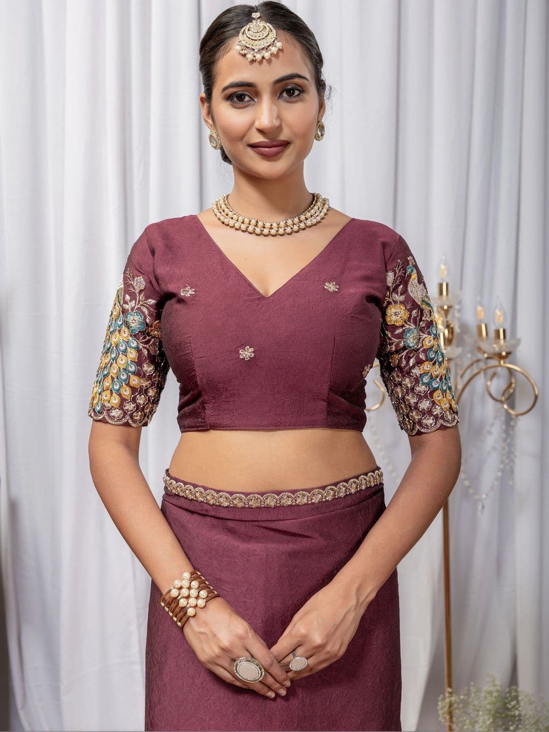 LabelVASTRA Embellished Embroidered Poly Georgette Saree thumbnail 4