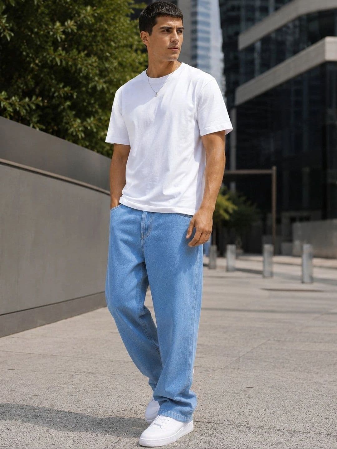 DENIM HAWK Men Classic Straight Fit Mid-Rise Stretchable Jeans - view 1