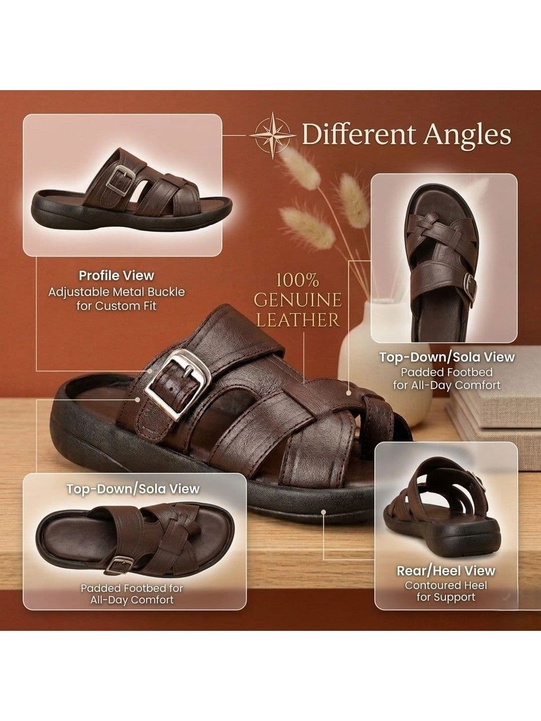 REAL BLISS Men Comfort Sandals thumbnail 3