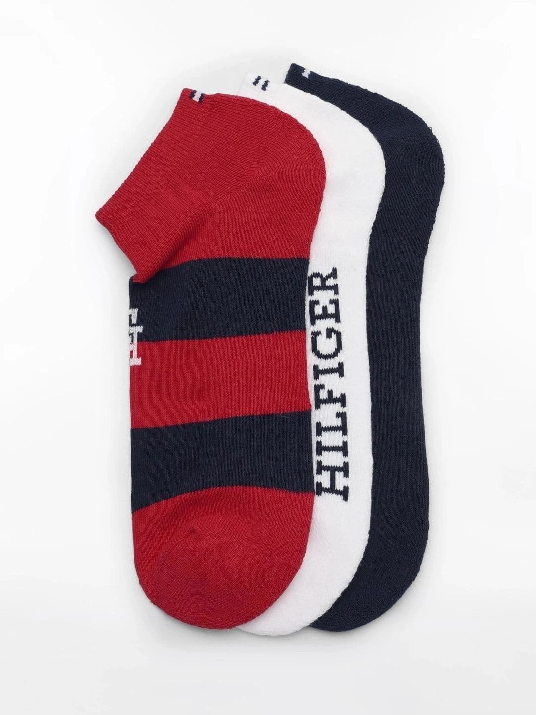 Tommy Hilfiger Men Pack of 3 Cotton Striped Ankle Length Socks - view 1