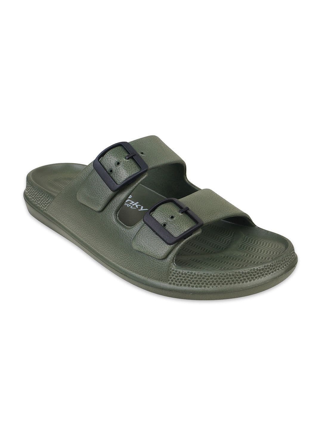 TRV Men Buckle Detailed Slip On Flip Flops thumbnail 5