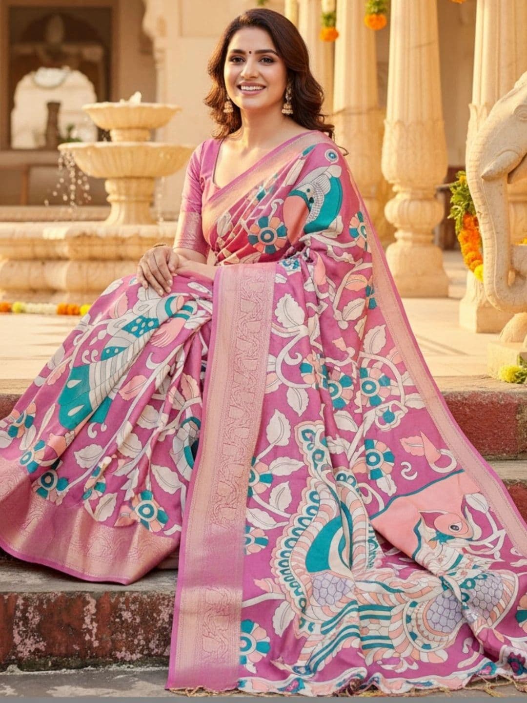 Mitera Paisley Silk Blend Designer Saree thumbnail 3