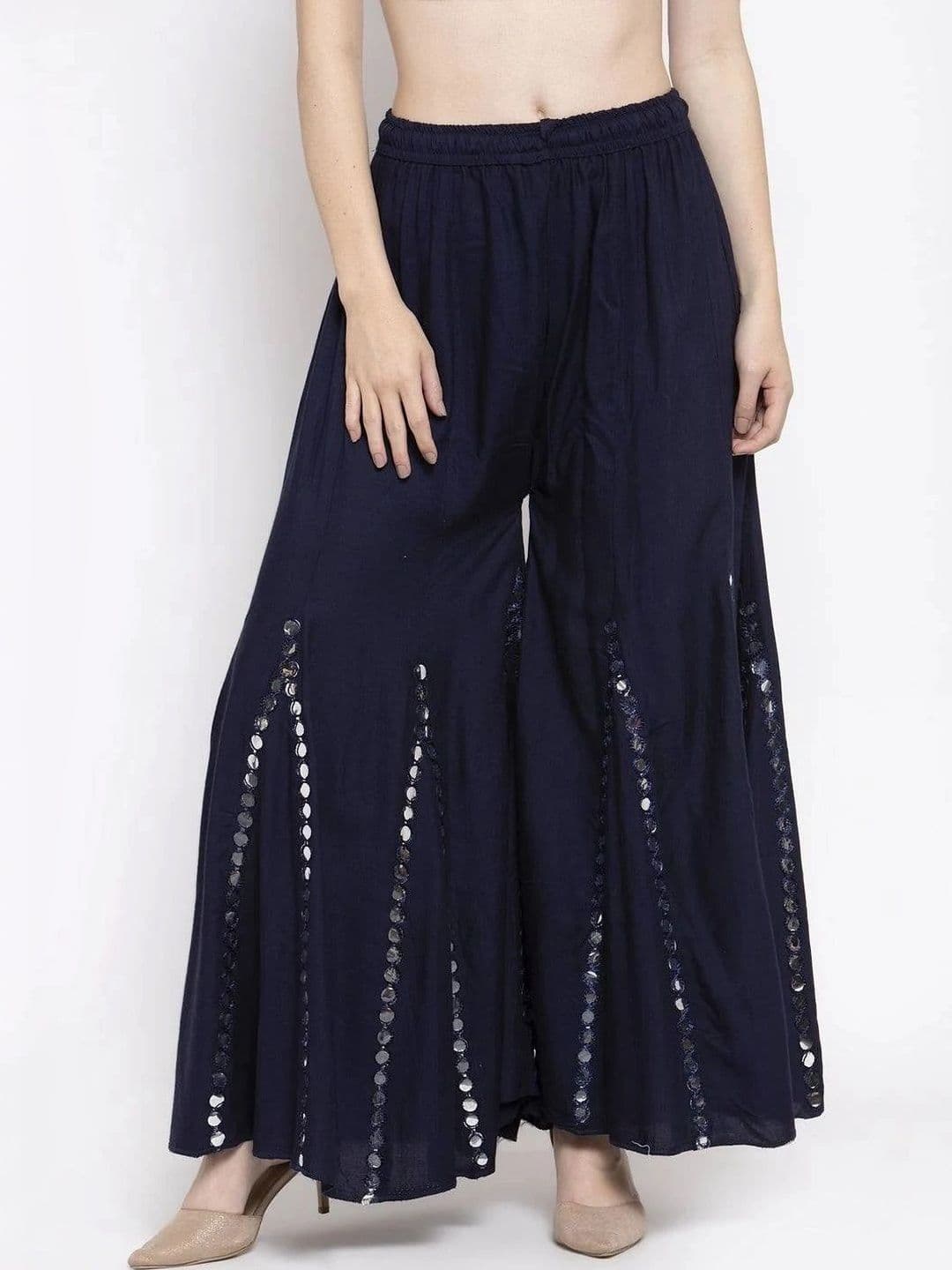 Meyara Women Embellished Knitted Ethnic Palazzos - view 1