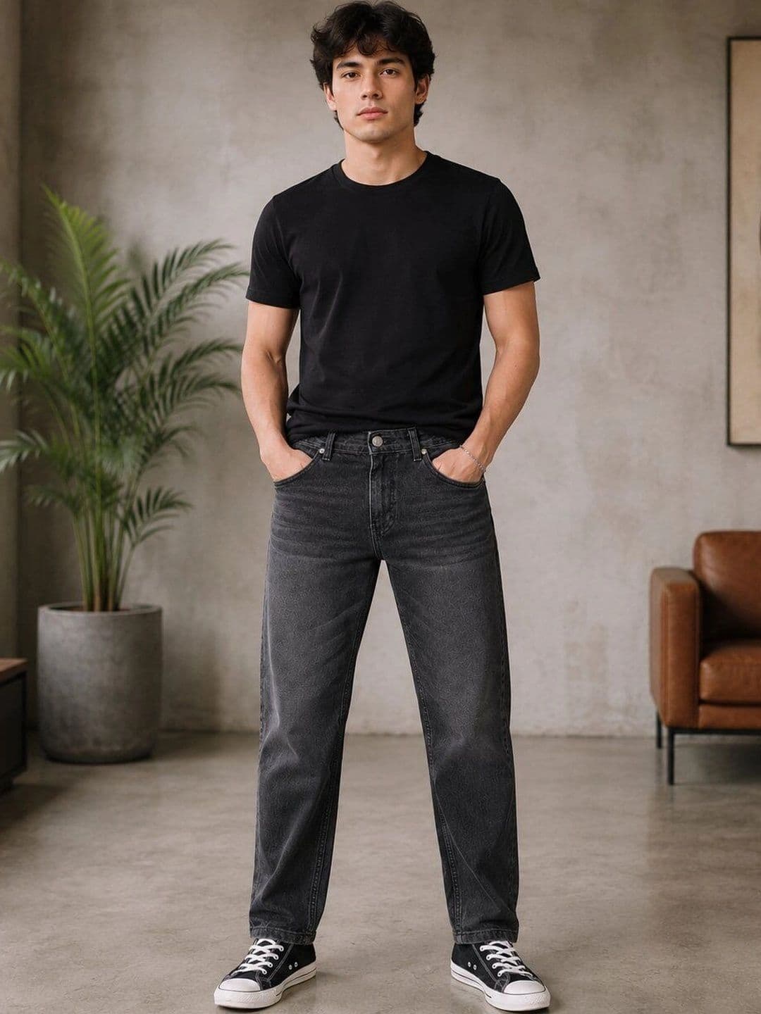 HIGH DENIM Men Straight Fit Mid-Rise Stretchable Jeans - view 1
