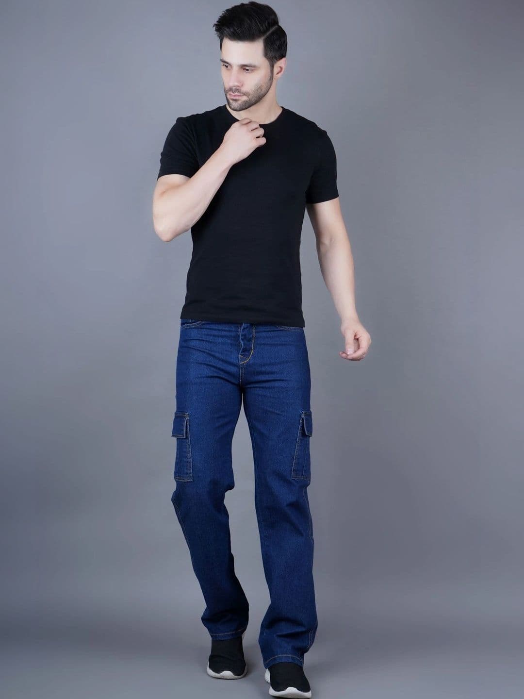 HERE&NOW Men Classic Regular Fit Mid-Rise Stretchable Jeans thumbnail 3
