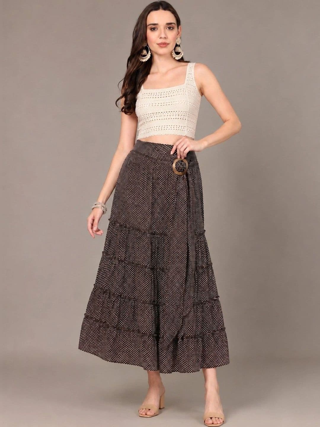 CHIC ELAN Women Crepe Midi Skirts - view 1