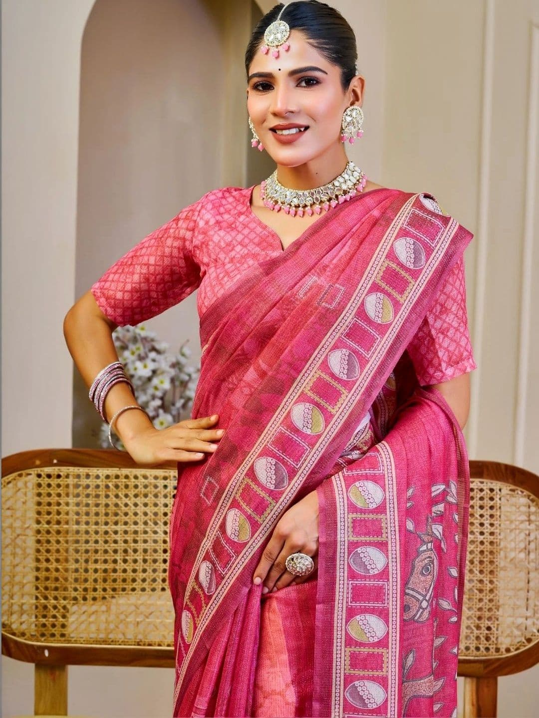 Mitera Tissue Designer Saree thumbnail 4