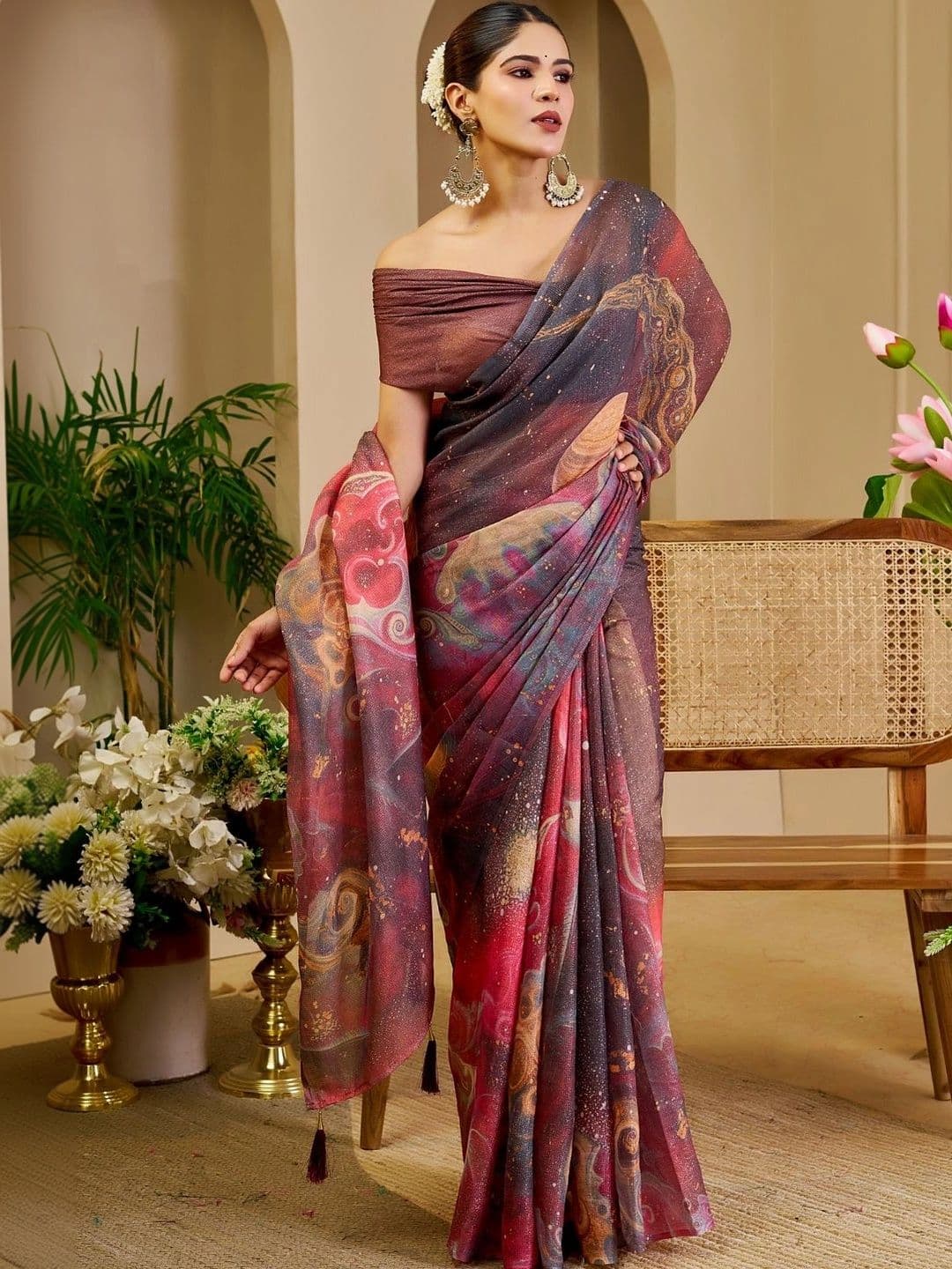 Mitera Tissue Designer Saree thumbnail 2
