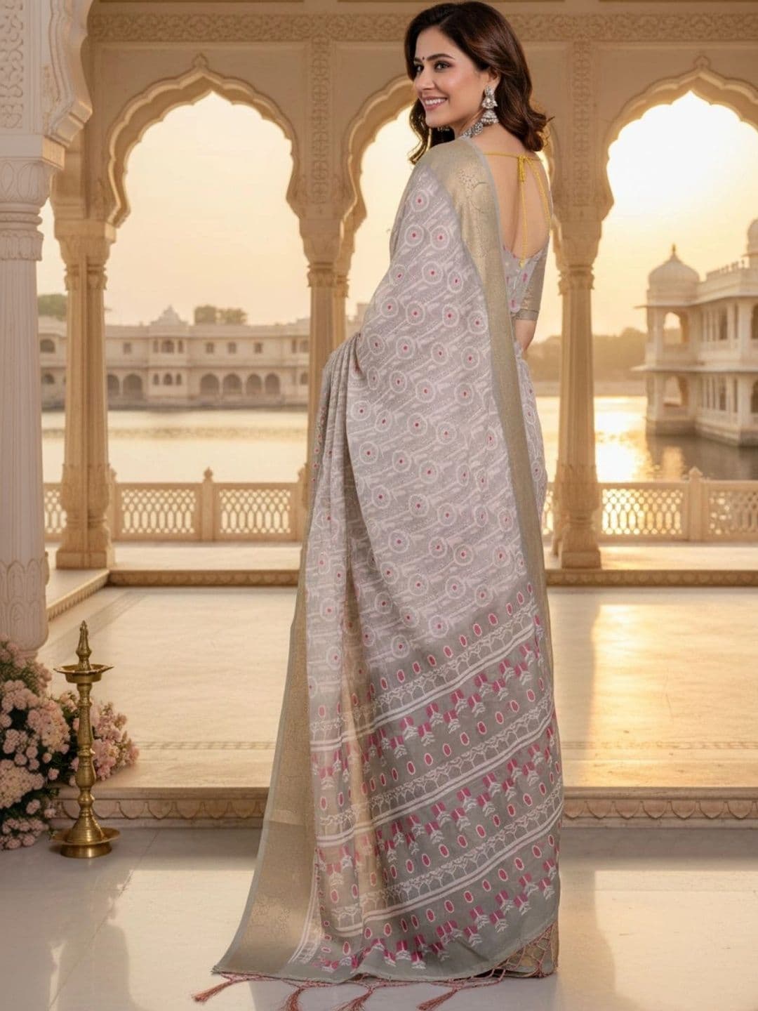 Mitera Silk Blend Designer Saree thumbnail 4