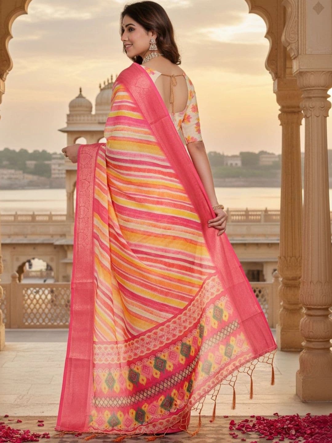 Mitera Silk Blend Designer Saree thumbnail 3