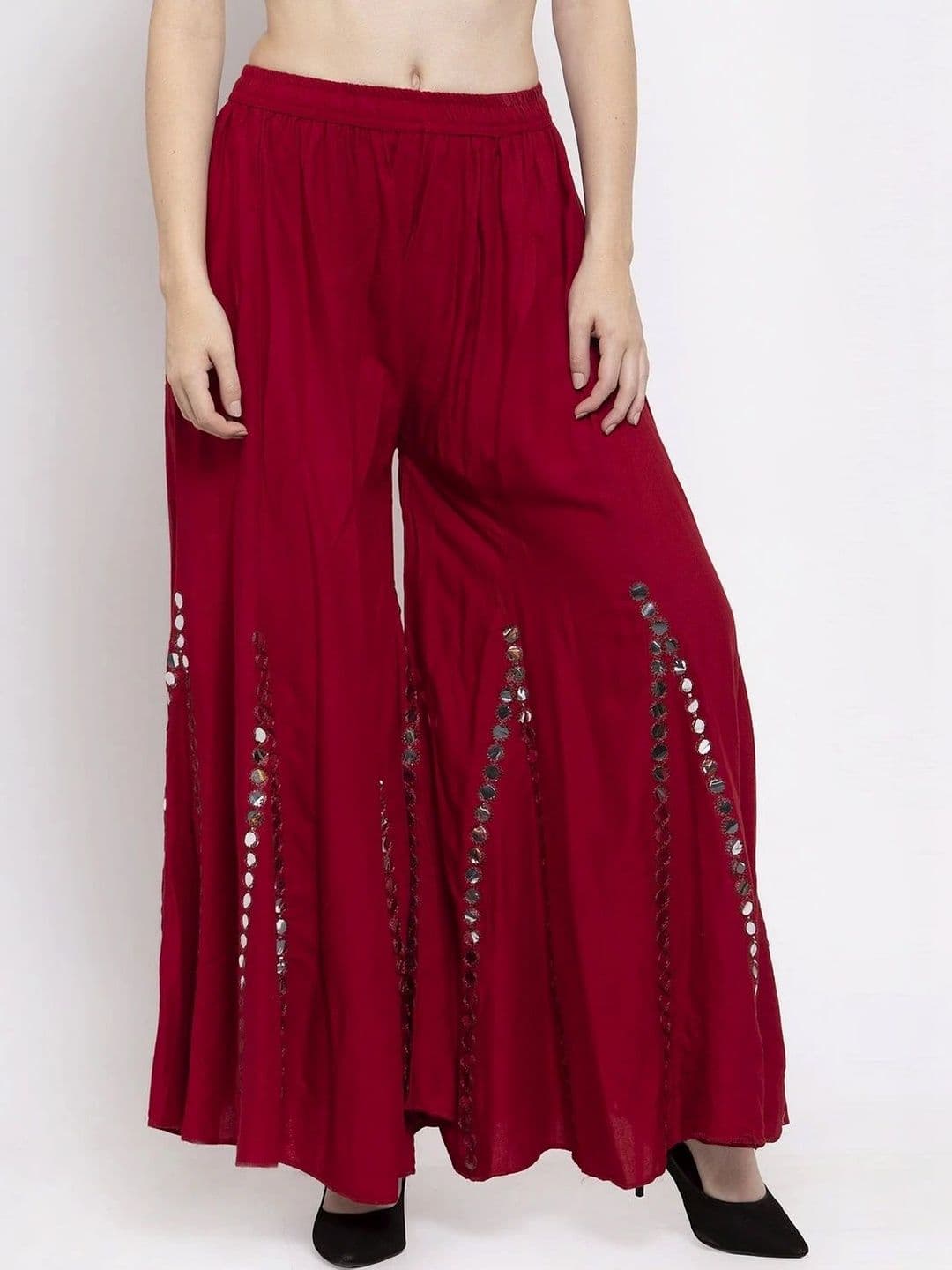 Meyara Women Embellished Knitted Ethnic Palazzos - view 1