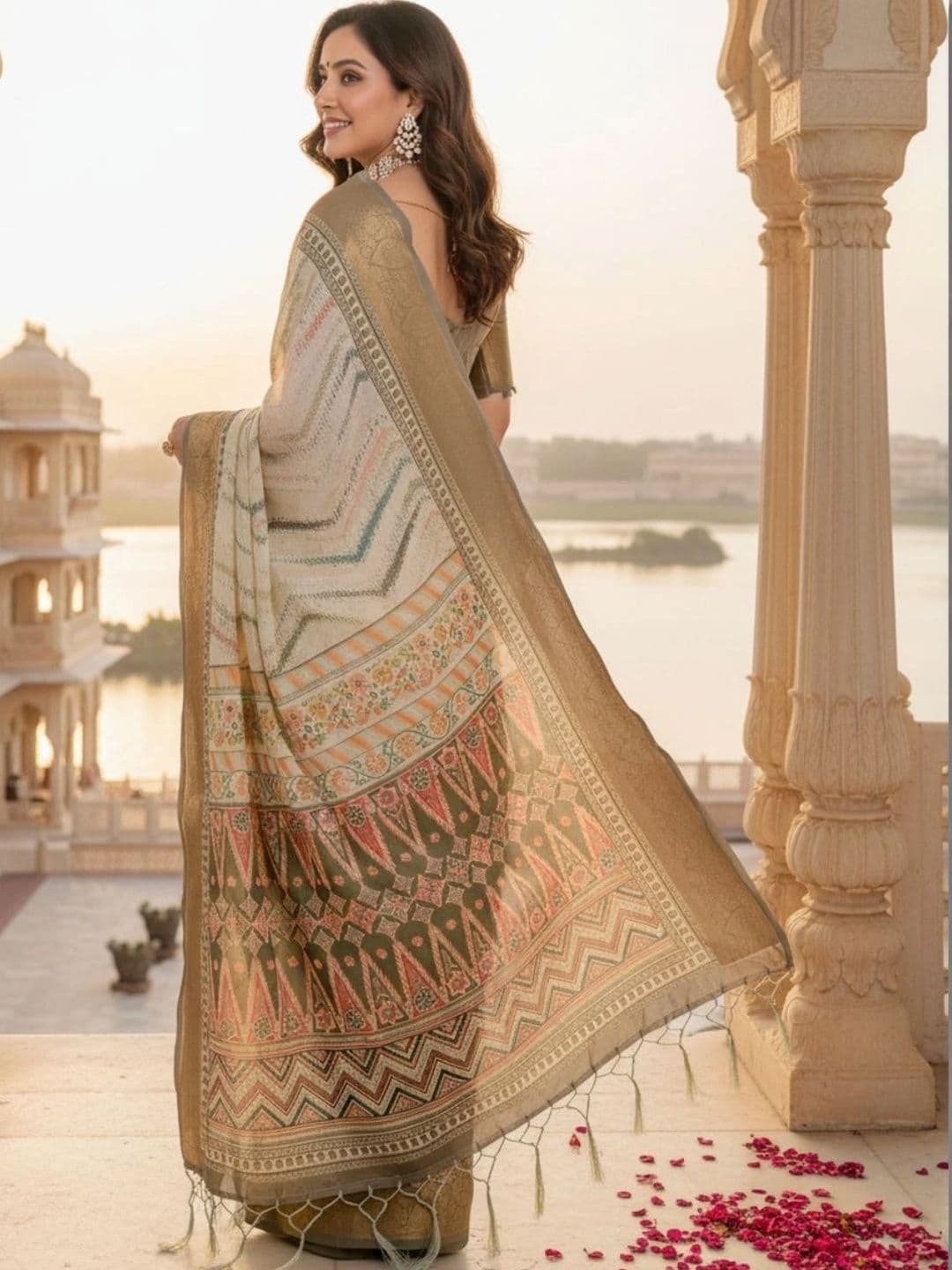 Mitera Silk Blend Designer Saree thumbnail 4