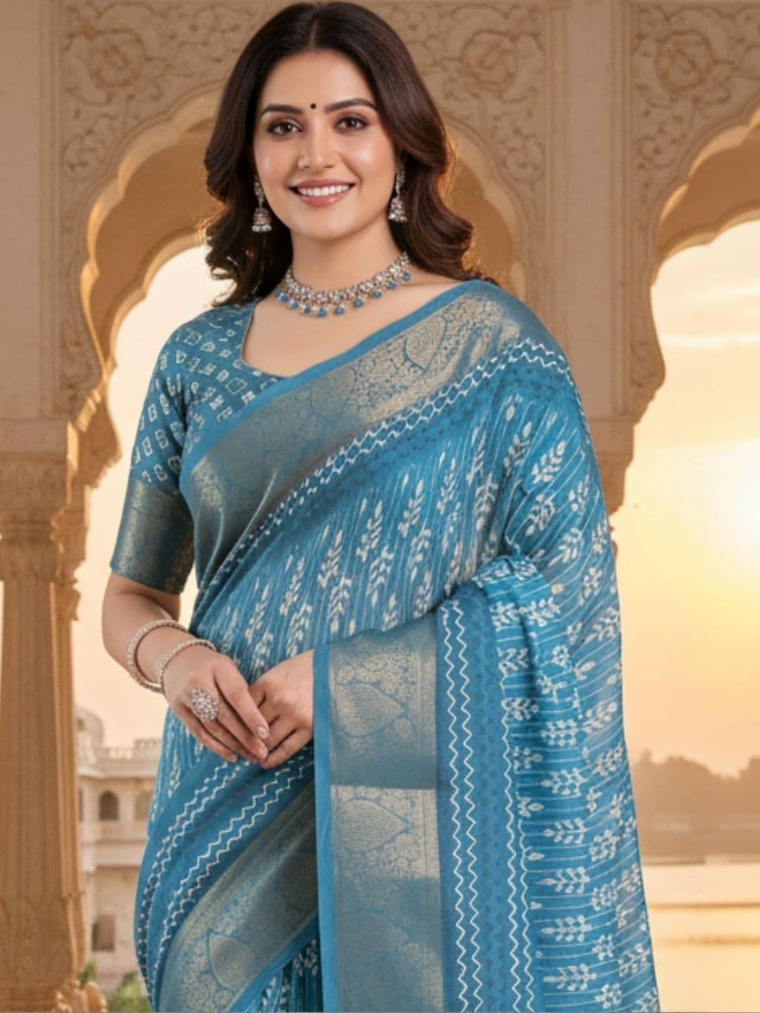 Mitera Silk Blend Designer Saree thumbnail 4