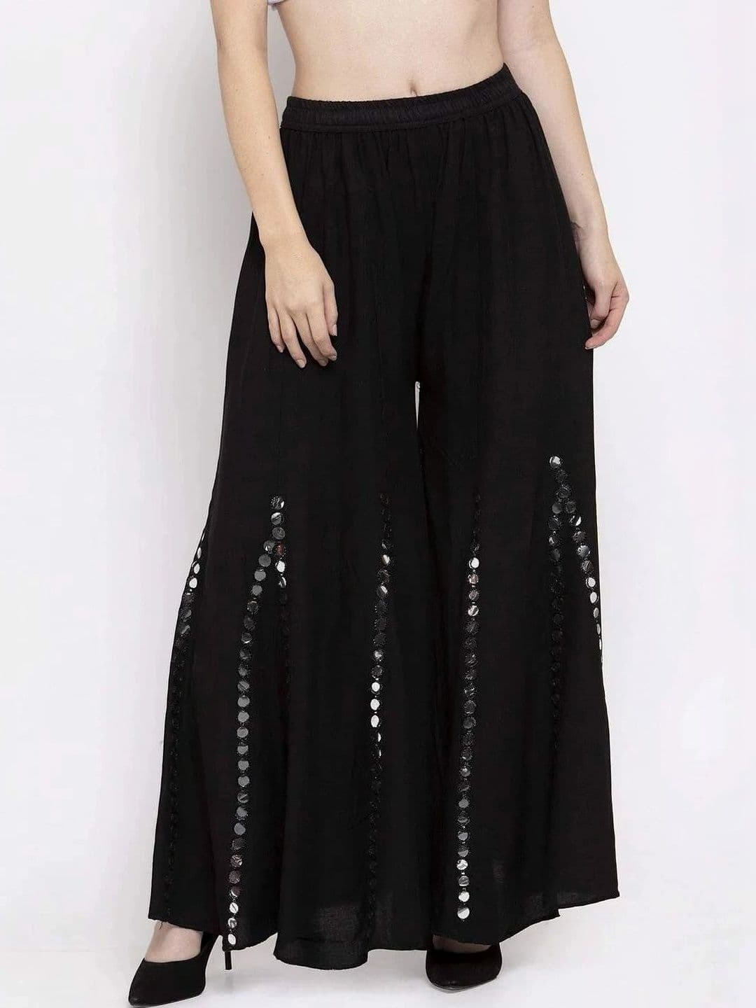 Meyara Women Embellished Knitted Ethnic Palazzos - view 1