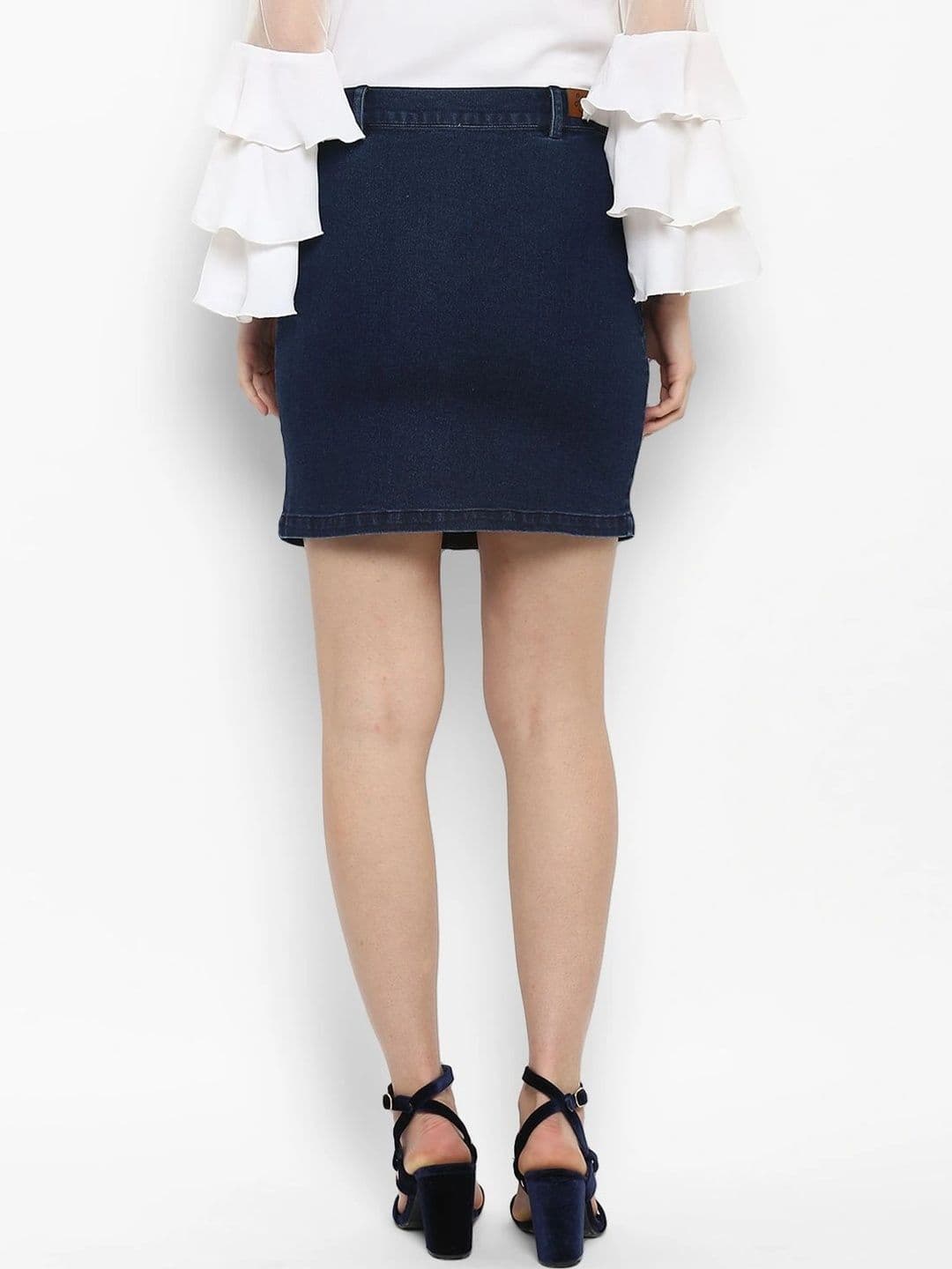 Chemistry Women Denim Frayed Denim Mini A-Line Skirt thumbnail 5