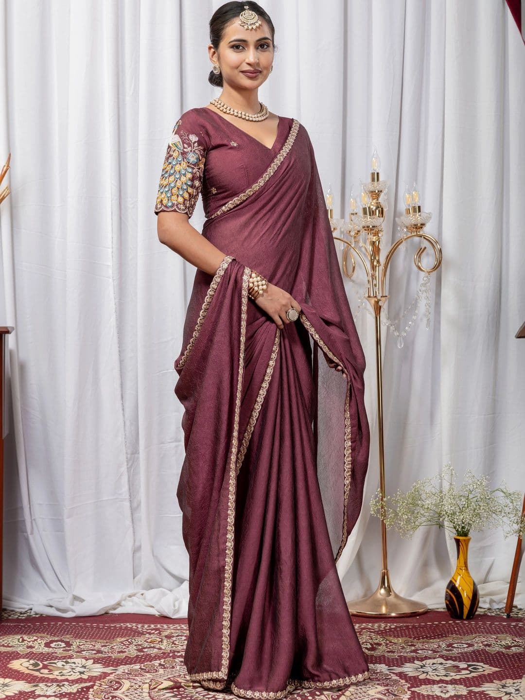 Saanvi Embellished Embroidered Poly Georgette Saree - view 1