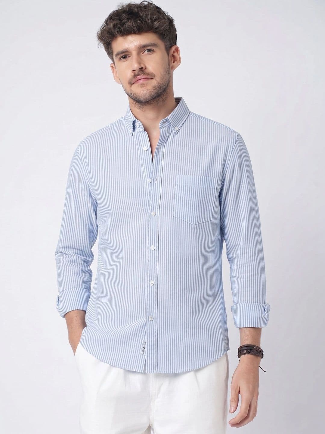 R.Code by The Roadster Life Co. Men Standard Striped Casual Shirt - view 1