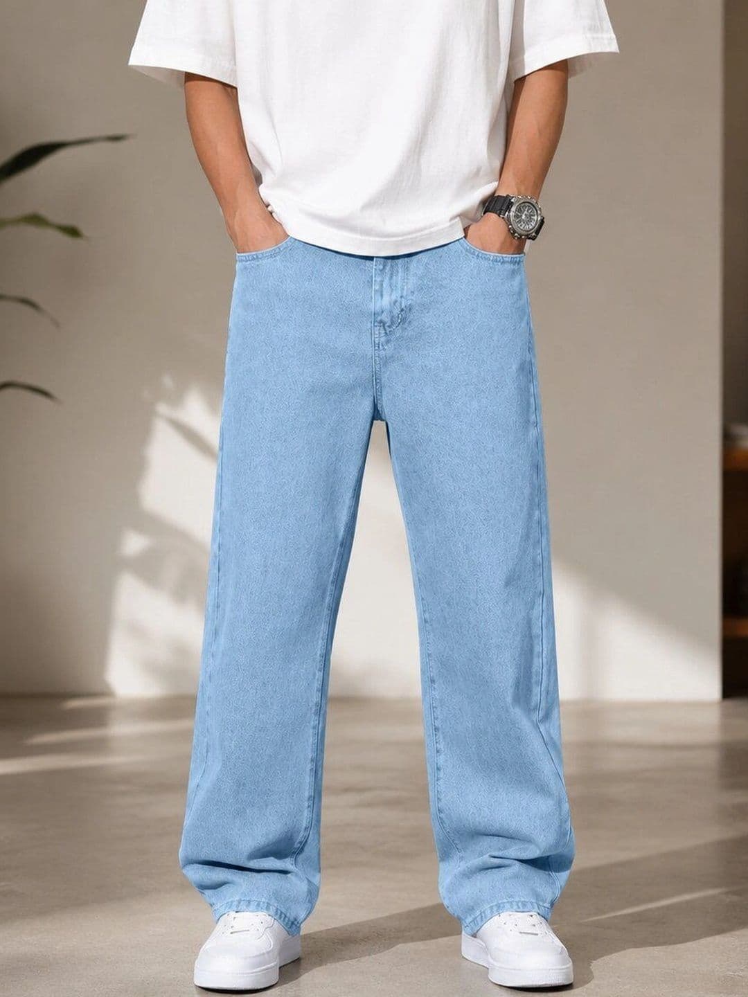 HIGH DENIM Men Straight Fit Mid-Rise Stretchable Jeans - view 1