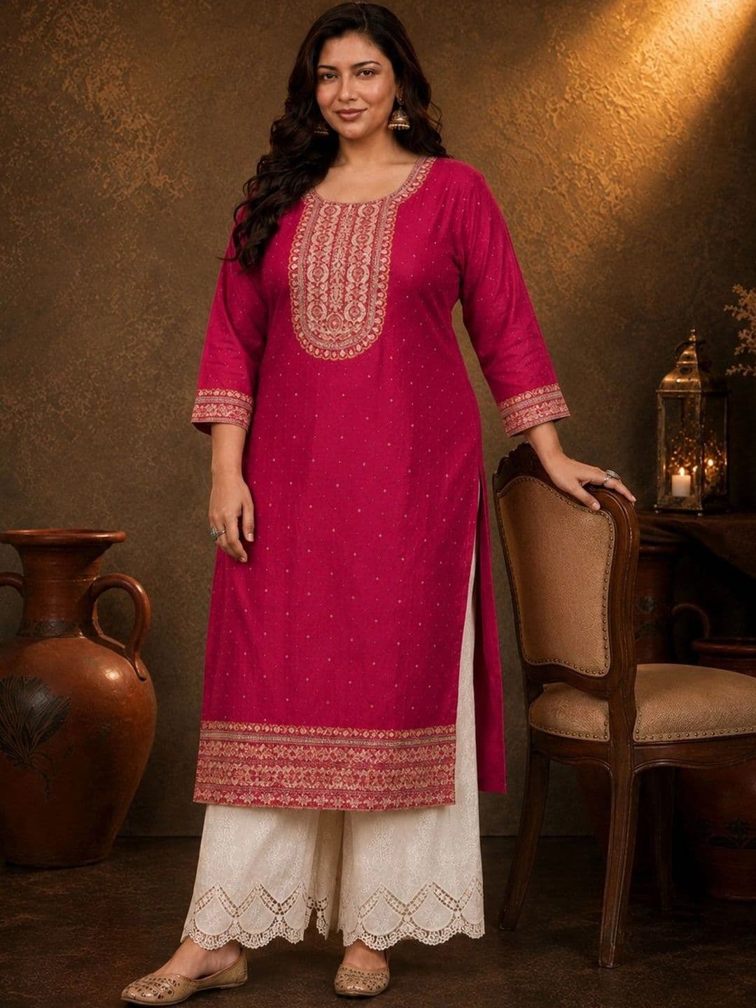 FULL BLOOM Women Embroidered Thread Work Kurta - view 1