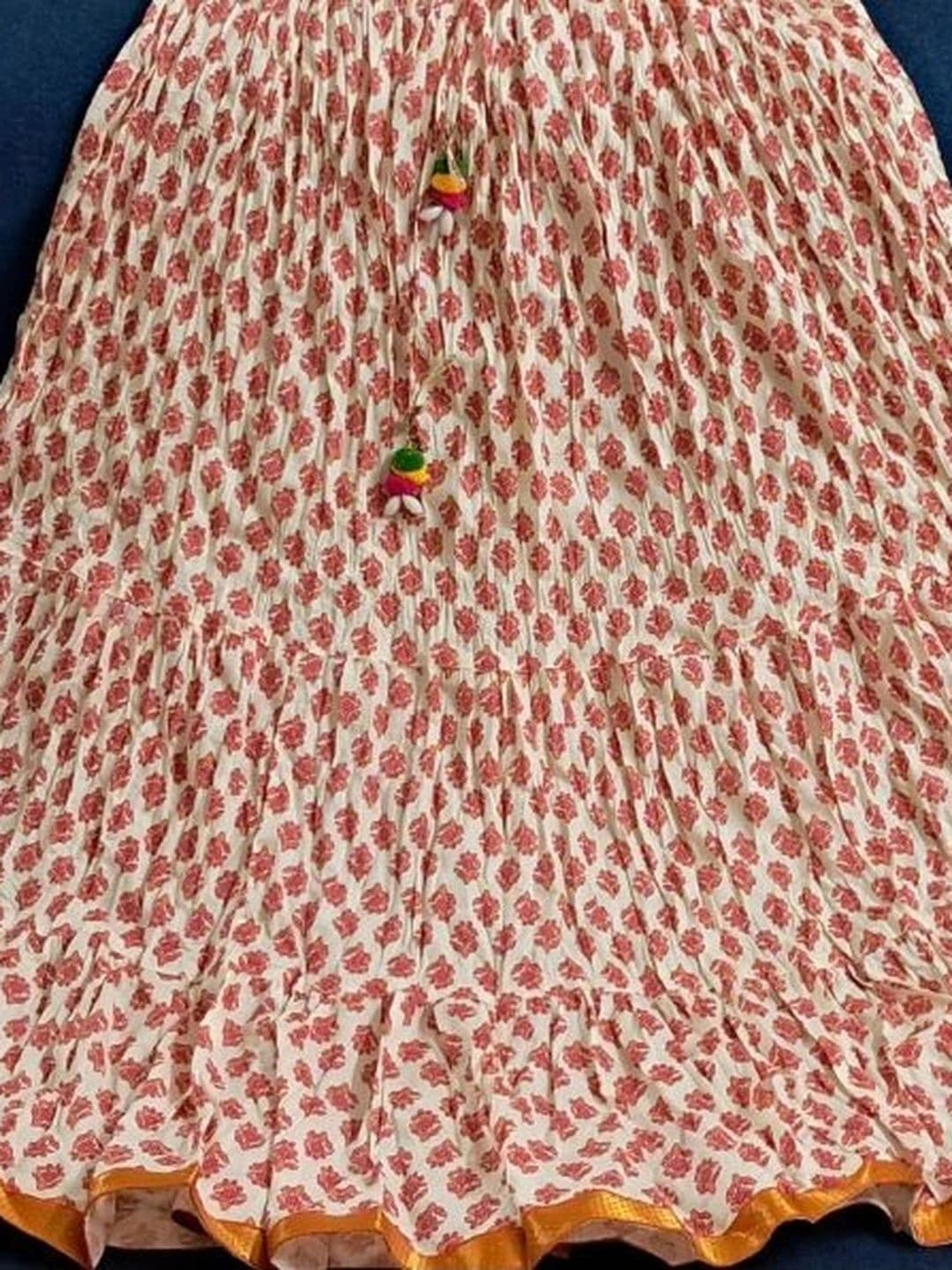 Pallakriti Fabrics Women Pure Cotton Blend Cotton Cambric Floral Maxi Flared Skirt thumbnail 2