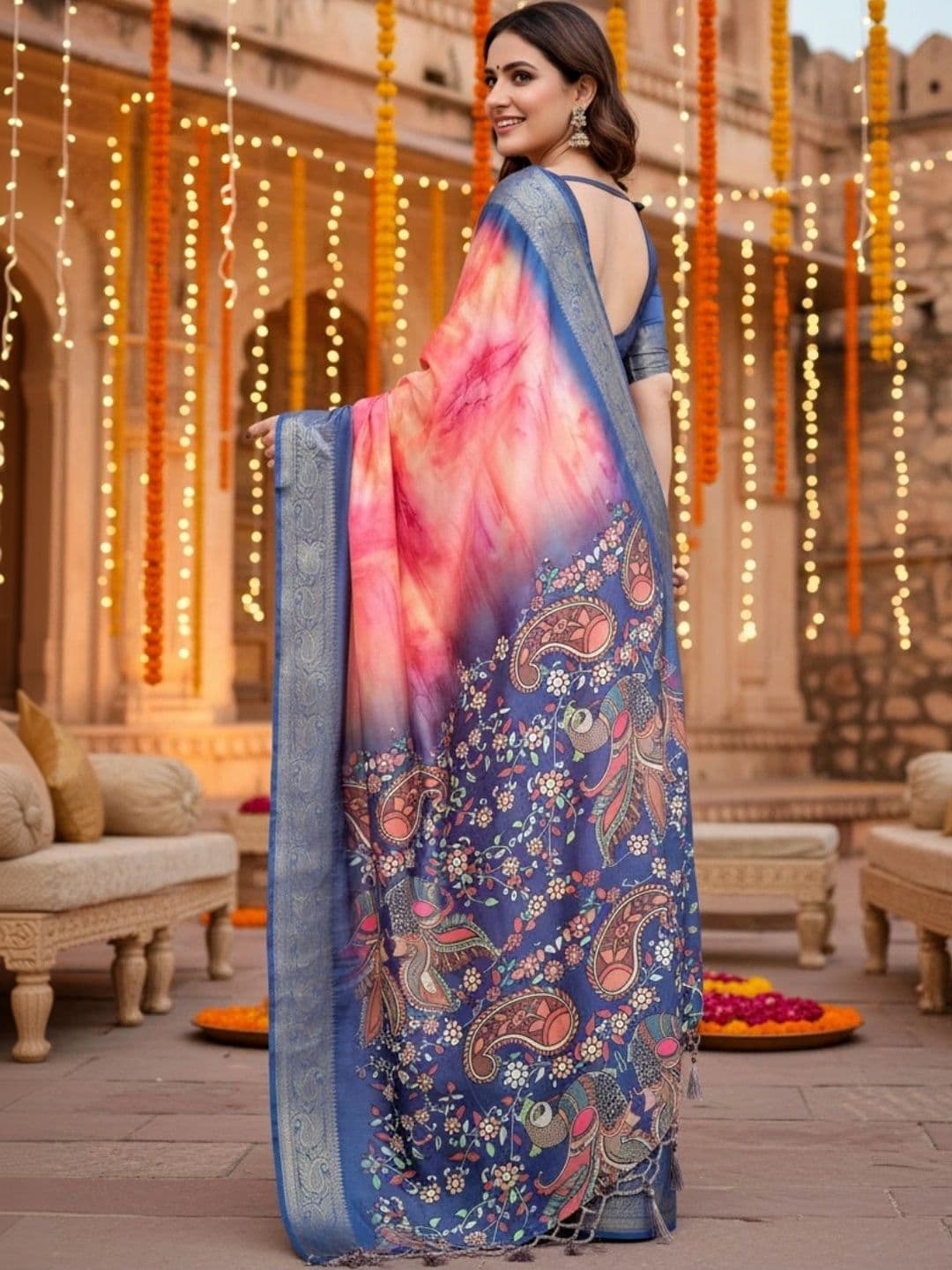 Mitera Ombre Silk Blend Designer Saree thumbnail 2